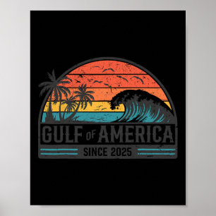 Gulf Of Usa America Since 2025 Retro Vintage Beach Poster