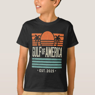 Gulf Of Usa America Sunset &amp; Palm Trees Retro  T-Shirt