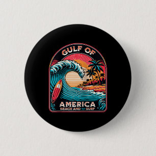 Gulf Of Usa America Trump 2025 Raglan Baseball Tee 2 Inch Round Button