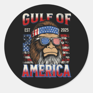 Gulf Of Usa America Trump Funny Bigfoot Mexico Classic Round Sticker