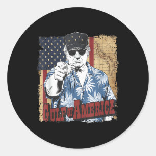 Gulf Of Usa America Trump Greeting From The Patrio Classic Round Sticker