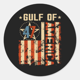 Gulf Of Usa America Usa Flag Funny Trump  Classic Round Sticker