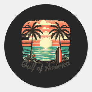 Gulf Of Usa America Vintage Beach Americas Gulf Me Classic Round Sticker