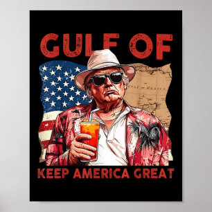 Gulf Of Usa Patriotic Americas Gulf American Flag  Poster