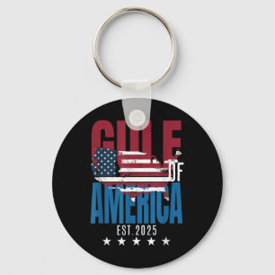 Gulf Retro Of America Est 2025 Usa American Flag M Keychain