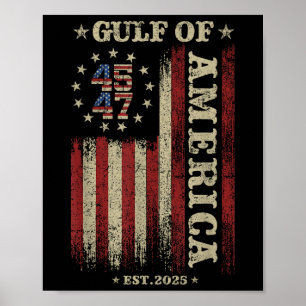 Gulf Retro Of America Est 2025 Usa American Flag M Poster