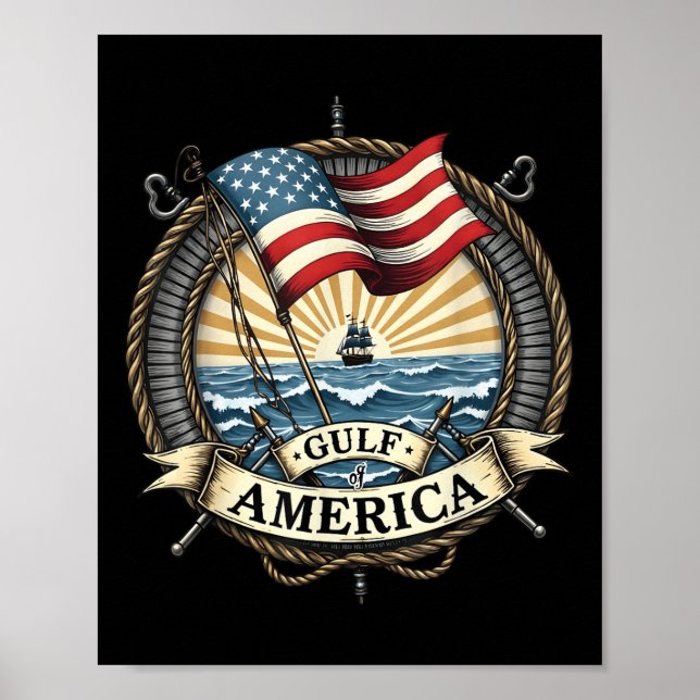Gulf Retro Of America Est 2025 Usa American Men Wo Poster (Front)