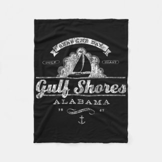Gulf Shores Al Sailboat Vintage Nautical Tee Fleece Blanket