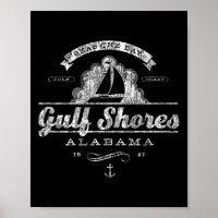 Gulf Shores Al Sailboat Vintage Nautical Tee 