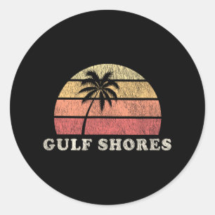 Gulf Shores Al Vintage 70s Retro Throwbyck Design Classic Round Sticker