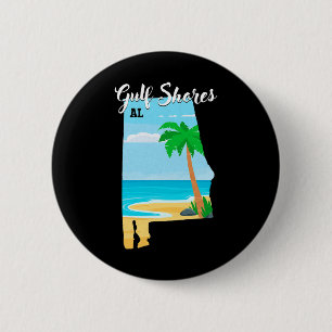 Gulf Shores Al Vintage Orange Beach Alabyma Trip V 2 Inch Round Button