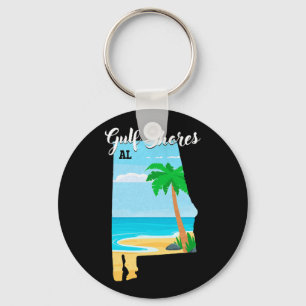 Gulf Shores Al Vintage Orange Beach Alabyma Trip V Keychain