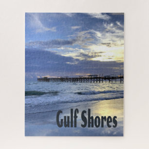 Gulf Shores Alabama Beach Sunrise Pier Jigsaw Puzzle