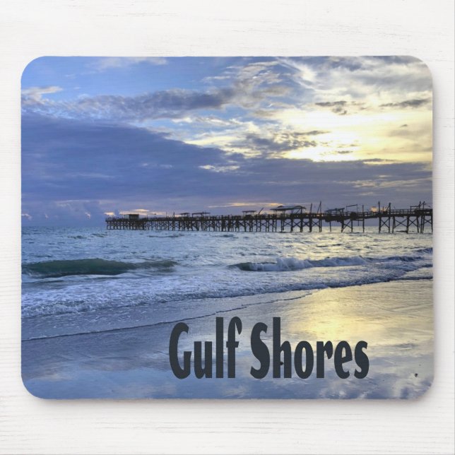 Gulf Shores Alabama Beach Sunrise Pier Mouse Pad (Front)