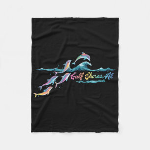 Gulf Shores Alabama Colorful Dolphin Lover Beach G Fleece Blanket