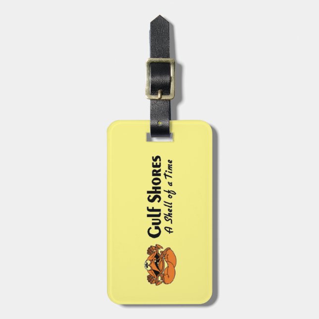 Gulf Shores Alabama Crab Luggage Tag (Front Vertical)