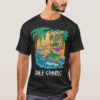 Gulf Shores Alabama Palm Tree Surfing Beach Vacati T-Shirt