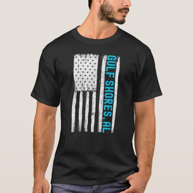 Gulf Shores Alabama Souvenirs Men Women Flag T-Shirt (Front)
