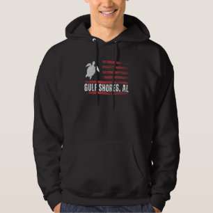 Gulf Shores Alabama Souvenirs Sea Turtle Flag Men Hoodie