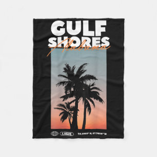 Gulf Shores - Alabama Summer Palm Vacation Usa Fleece Blanket