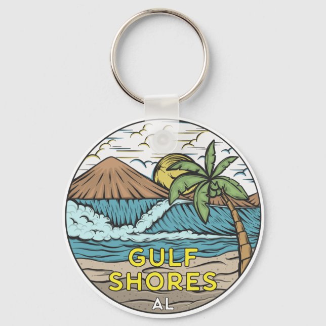 Gulf Shores Alabama Vintage Keychain (Front)
