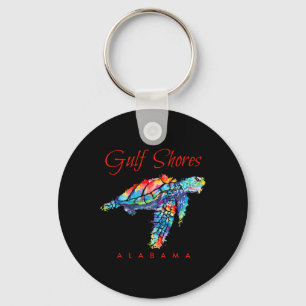 Gulf Shores Alabama Watercolor Sea Turtle  Keychain