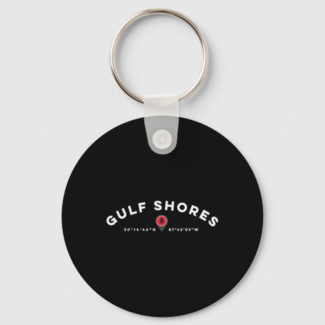 Gulf Shores Alabyma Al Graphic Map T  Keychain (Front)