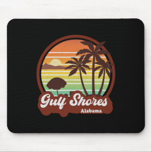 Gulf Shores Alabyma Al Vintage Retro 70s 80s Trave Mouse Pad