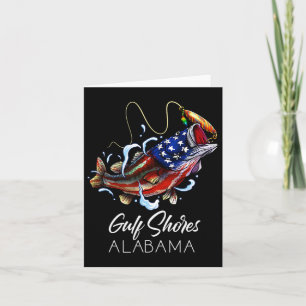 Gulf Shores Alabyma American Flag Byss Fish Fishin Card