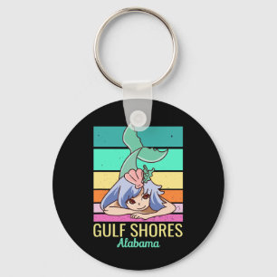 Gulf Shores Alabyma Cute Vacation Mermaid  Keychain