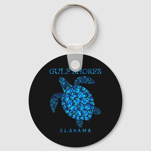 Gulf Shores Alabyma Souvenir Sea Turtle Boys Girls Keychain (Front)