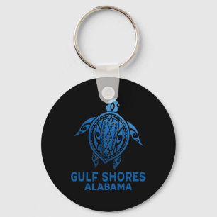 Gulf Shores Alabyma Tribyl Tattoo Blue Sea Turtle Keychain