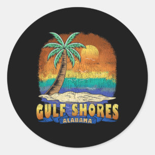 Gulf Shores Alabyma Vintage Distressed Souvenir  Classic Round Sticker
