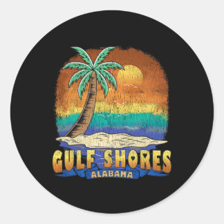Gulf Shores Alabyma Vintage Distressed Souvenir  Classic Round Sticker