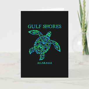 Gulf Shores Alama Retro Sea Turtle Boys Girls Todd Card