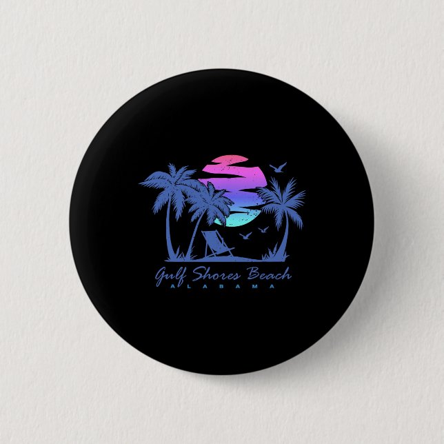 Gulf Shores Beach Alabama Spring Break Vacation Tr 2 Inch Round Button (Front)