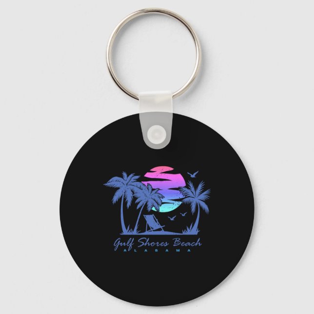 Gulf Shores Beach Alabama Spring Break Vacation Tr Keychain (Front)