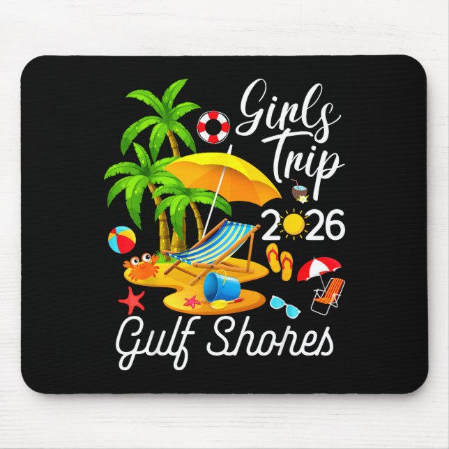 Gulf Shores Beach Alabama Summer Artwork Mouse Pad (Front)