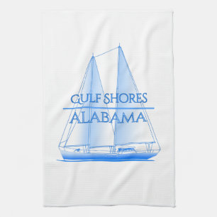 Gulf Shores Coastal Nautical Sailing Sailor Kitchen Towel