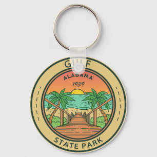 Gulf State Park Alabama Circle Badge Keychain