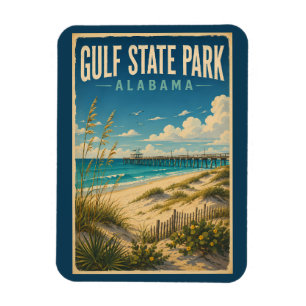 Gulf State Park Alabama Illustration Travel Art Magnet