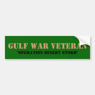 GULF WAR VETERAN, "OPERATION DESERT STORM" BUMPER STICKER