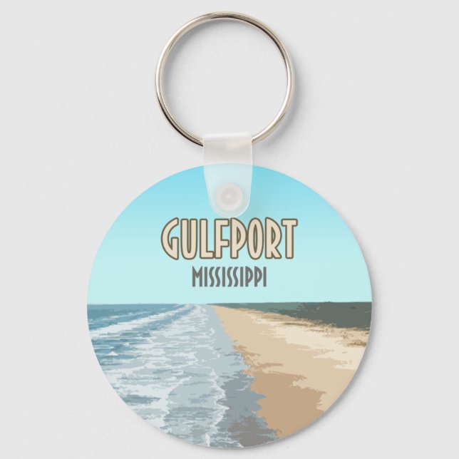 Gulfport Mississippi Beach Keychain (Front)
