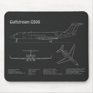 Gulfstream G500 - Airplane Blueprint Plans PD Mouse Pad