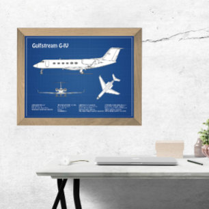 Gulfstream G-IV - Airplane Blueprint Plans ABD Photo Print