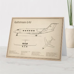 Gulfstream G-IV - Airplane Blueprint Plans SD Thank You Card