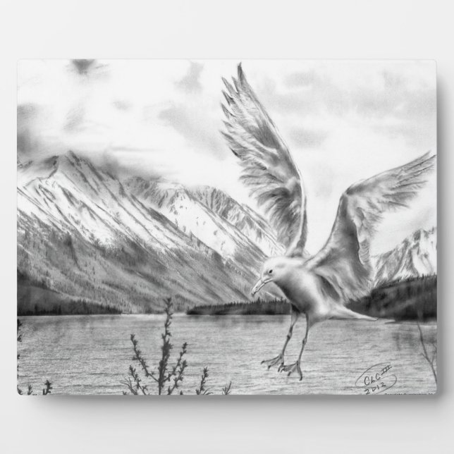 Gull and Mountains Plaque (Front)