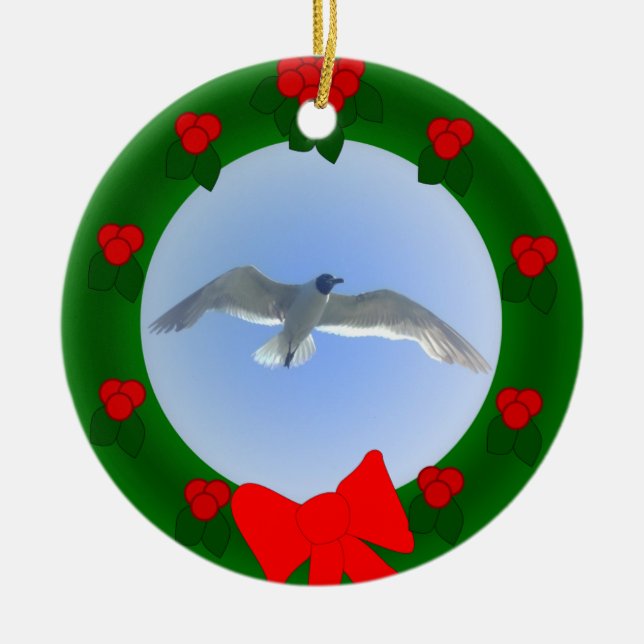 Gull in Flight 2 Ornament (Front)