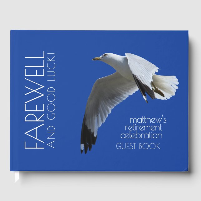 Gull in Flight Farewell / Retirement Party Guest Book (Front)
