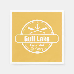 Gull Lake Minnesota anchor, paddles town and name Napkin